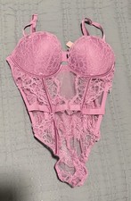 Victoria secrecy lilac Pink Lace Bodysuit small
