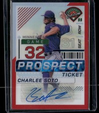 2024 Panini Prospect Edition Charlee Soto Red Optic Prizm Ticket RC Auto #/199