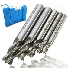 5PCS CNC End Mill Cutter Milling Machine HSS Straight Shank Drill Bit 4 Flute
