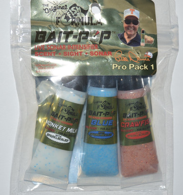 fish formula scent Bait-Pop Bill Dance pro pack 1 ffs live sonar intensifier