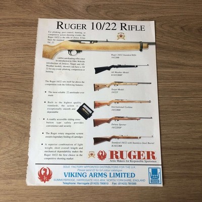 GUNS116 MAGAZINWERBUNG 12X9 THE RUGER 10/22 STANDARDGEWEHR