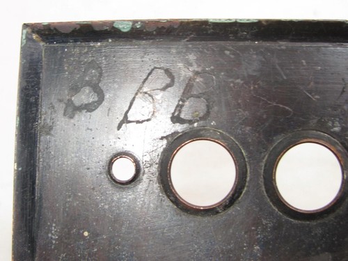 Antique 4 Gang Push Button Light Switch Cover Plate Brass Vintage Quad Old - Picture 5 of 6