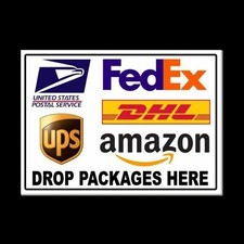 Package Delivery Instructions Sign Leave Packages Here Box Front Not Here