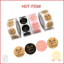 Thank You Round Stickers for Supporting My Small Business Adhesive Labels, 3-Col