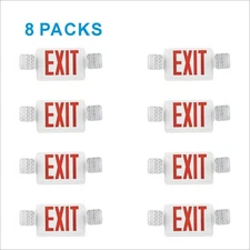 UL Listed- 8 Packs Red Led Exit Signs with Battery Backup For Led Exit Lights.