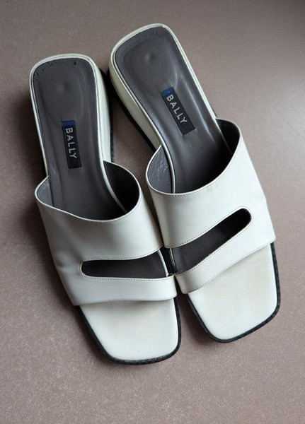Women Bally Mules White Leather 40