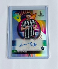 Lewis Miley 2023-24 Topps Finest UEFA Autograph Rookie Card. rookie card picture