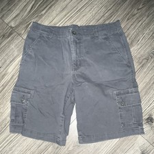 Arizona Jean Co Boys Gray Cargo Shorts 20 Husky Cotton Twill Pockets