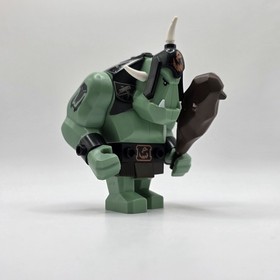 LEGO Troll Sand Green w Black Armor Minifigure (cas424) Castle Fantasy Era 7097