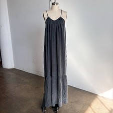 $248 NWOT Grey Unsubscribed Silk Maxi Tiered Dress Sz X-Large