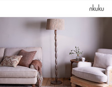 Nkuku Konali Mango Wood Floor Lamp - Ash Stain  RRP - £310
