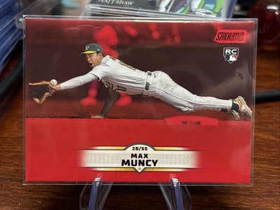 2025 Topps Stadium Club #28 Max Muncy Red Hobby Exclusive RC - Athletics    