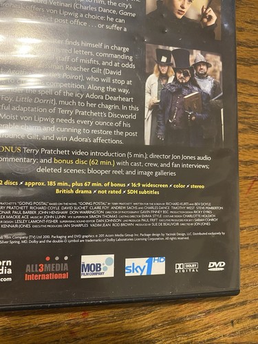 Going Postal (DVD, 2011 Terry Pratchett Discworld Charles Dance Satire Rare Oop - Picture 6 of 9
