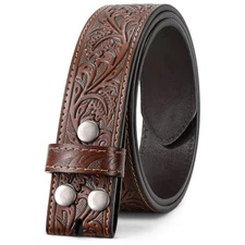 Women Men Western Belt Strap Genuine Fit waist 30-33 inches 02-coffee(style 02)