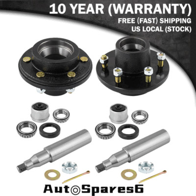 6000# Build Your Own Axle Kit 6 x 5.5 Lug Idler Hubs and #42 Round Spindle D27