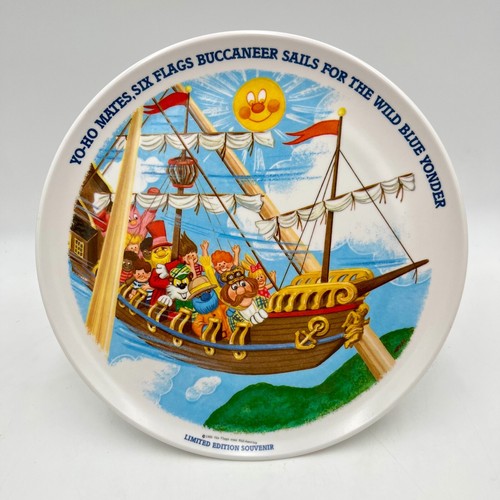 Six Flags Over Mid-America Schnucks Souvenir Plate Set 1980 VTG Screamin' Eagle! - Picture 10 of 16