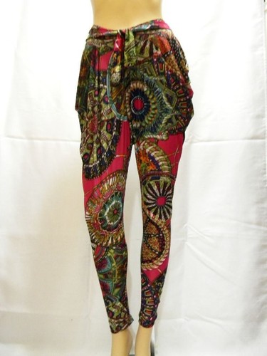 S/M L/XL Sea Shell Leopard Print Animal Chain Striped Multi Color Harem Leggings - Picture 17 of 23