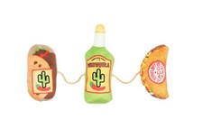 NEW FIESTA TRIO PLUSH CAT TOY ON STRING w/ CATNIP  CRINKLE TACO BURRITO