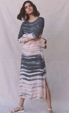 Anthropologie Dolan Left Coast Trina Tie-Dye Midi Dress Size S Blush Gray