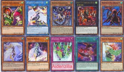 Yugioh Harpie Deck - Lady Sisters Conductor Queen Channeler Dance Pet  Dragon
