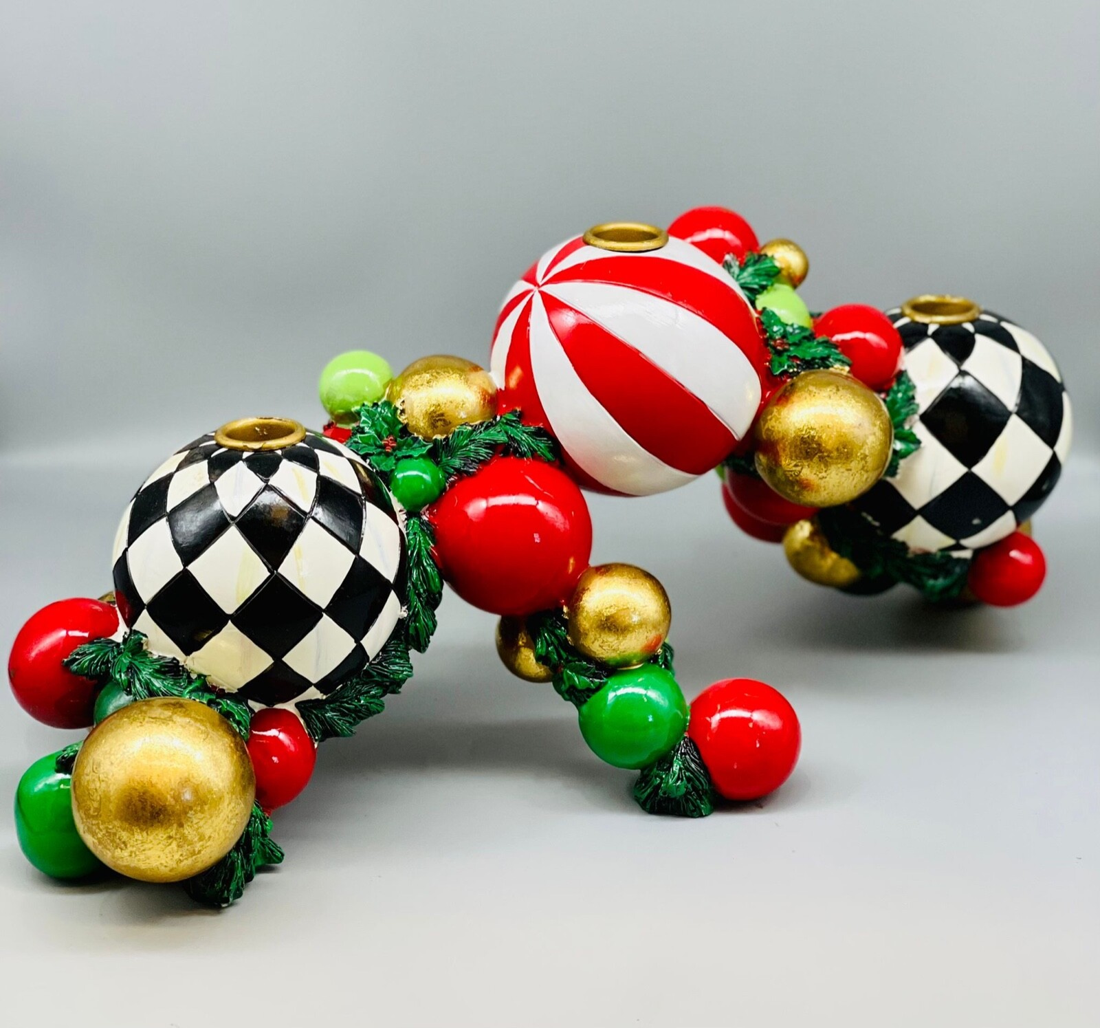 MacKenzieChilds Jolly Garland Candle Holder 840115625527 eBay