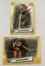 2021 Topps Chrome WWE #94 & IV-28 SANTOS ESCOBAR Gold Refractor /50 LOT of 2