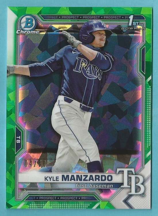 2021 Bowman Draft Sapphire Kyle Manzardo Rookie Green Refractor 04/50