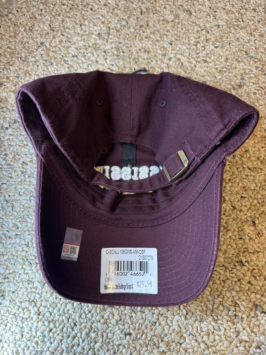 '47 Mississippi State Bulldogs Clean Up Adjustable Hat - Dark Maroon Team Color Strapback Cap For Men & Women - View #12