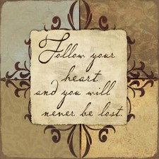 Ceramic Tile Mural Kitchen Backsplash -Follow Your Heart-Inspiration/Affirmation