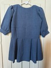Amish Dress, Little Girls, Dark Blue with black apron, handmade — photo 5