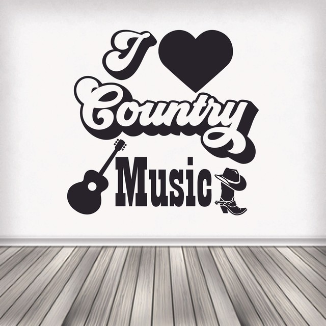 I Love Country Music Quote Vinyl Wall Art Decal Decor Sticker For Home Room Wall eBay