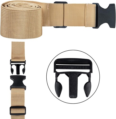4 PCS 74"x2"Luggage Straps Suitcase Belts Wide Adjustable Packing Straps,Khaki - Picture 6 of 7