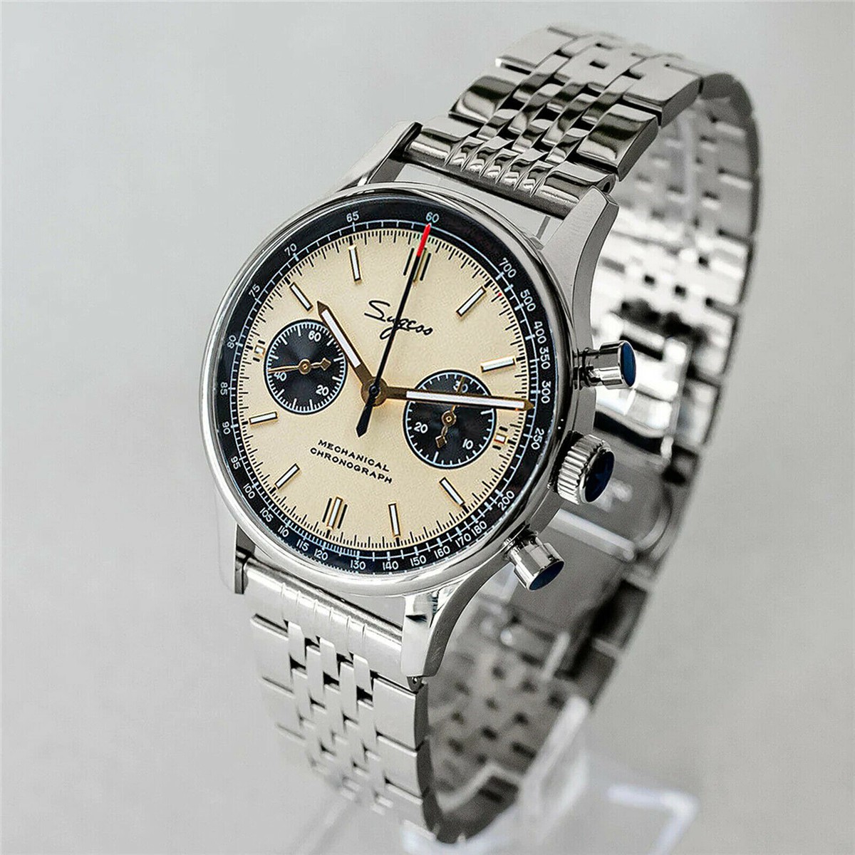 Sugess Chrono Heritage Panda Chrono Mechanical Watch SEAGULL 1963