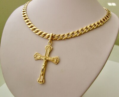 LARGE and HEAVY GENUINE 9K 9ct SOLID GOLD CRUCIFIX CROSS PENDANT