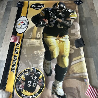 Jerome Bettis Fathead NFL Pittsburgh Steelers Life Size Wall Decal Football