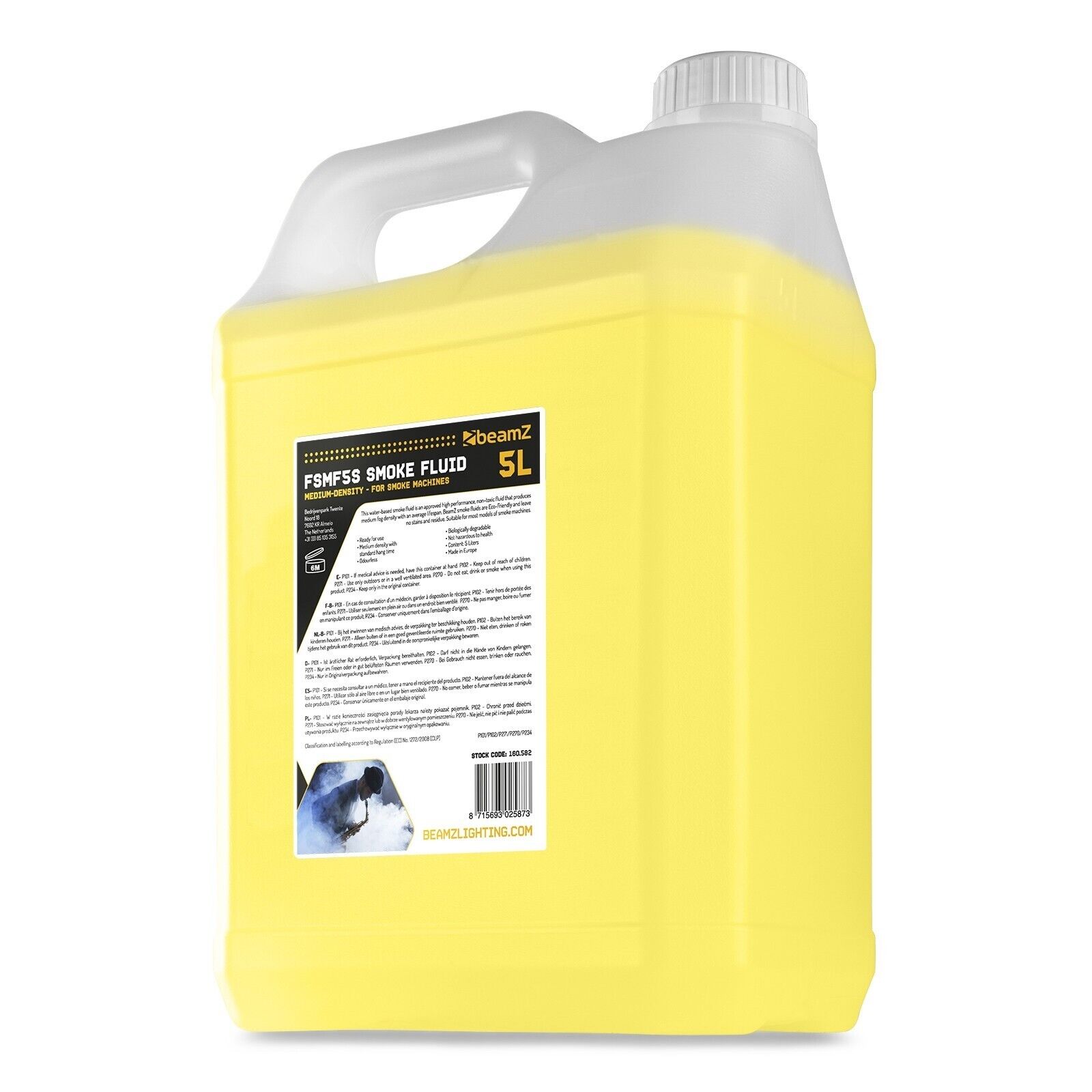 Beamz FSMF5S 5 Liter Kanister standard Nebelfluid Smoke Fluid für Nebelmaschine