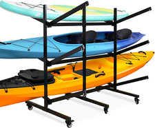 Kayak Storage Rack with Lockable Casters,Thickened Heavy Duty Kayak Stand  Holds