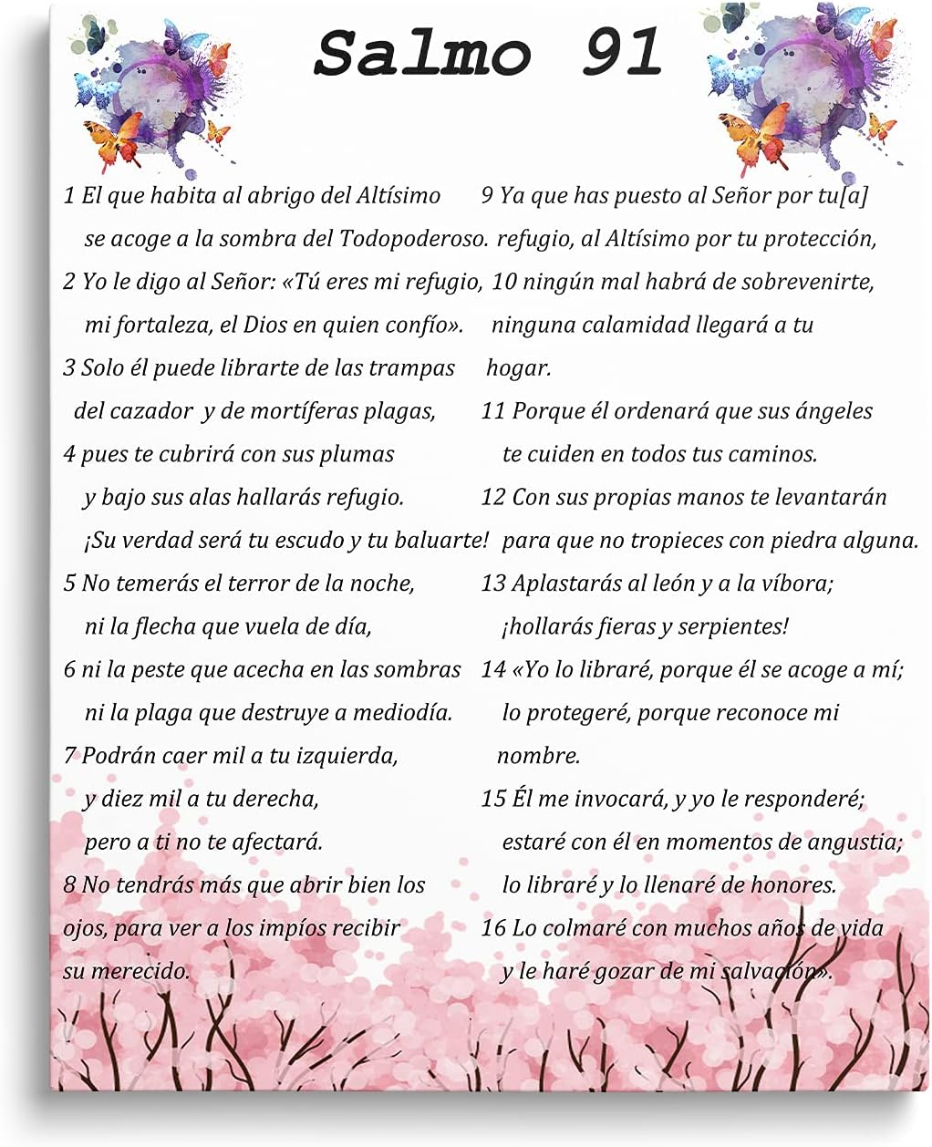 Salmo 91 En Espanol Wall Decor - Psalm 91 Cuadro - Christian Wall