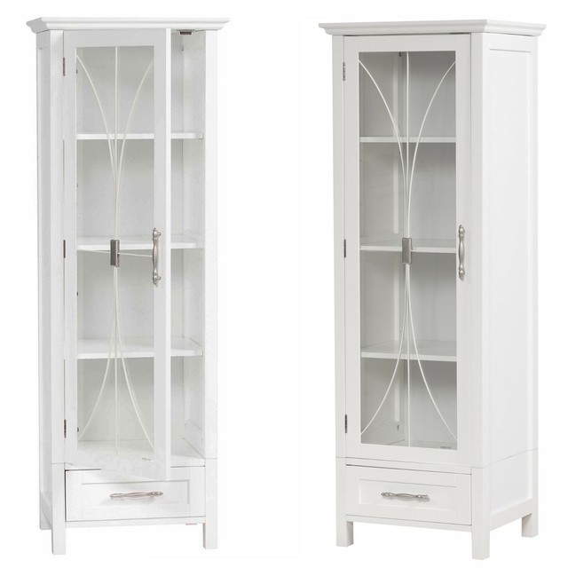 1 Door Bathroom Linen Cabinet Tower Furniture Tall Drawer Shelves