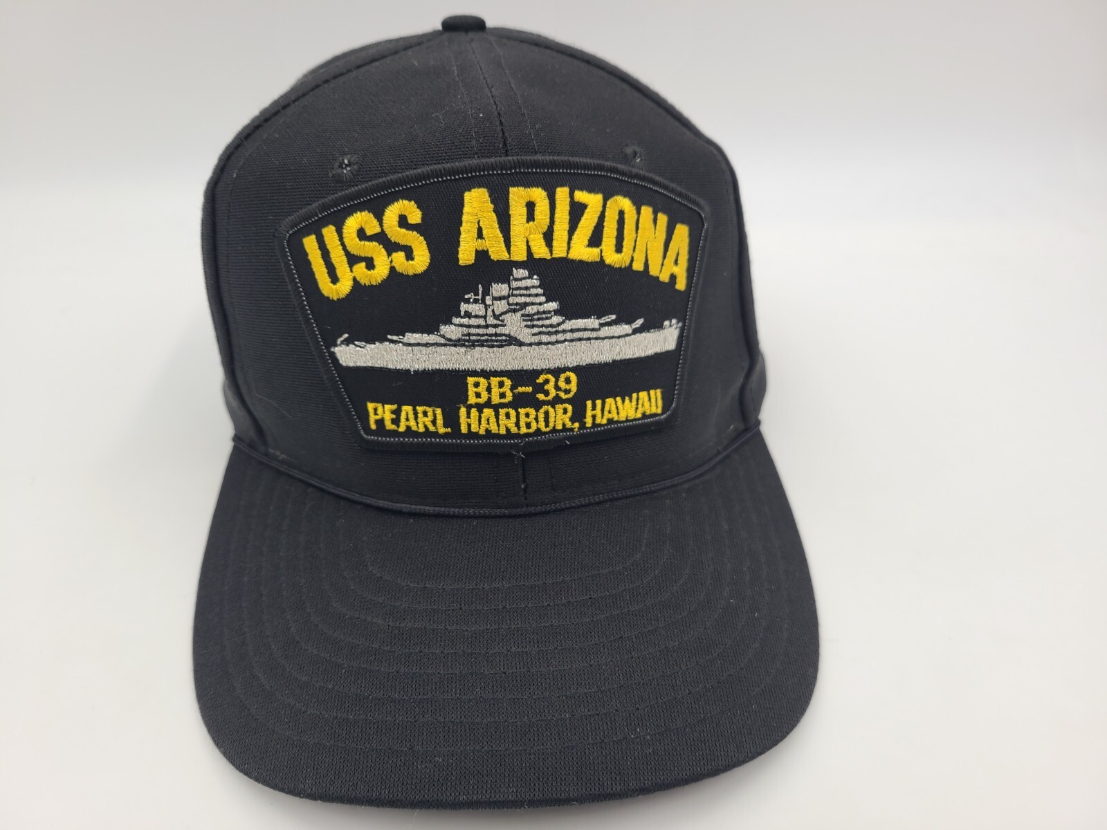 Vintage US Navy USS Arizona BB-39 Pearl Harbor Snapback Hat Cap *MISSING PINS*