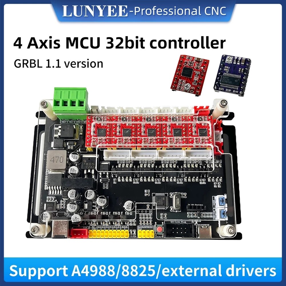 32bit 4Axis Control Board GRBL 1.1f Type-C Controller For CNC