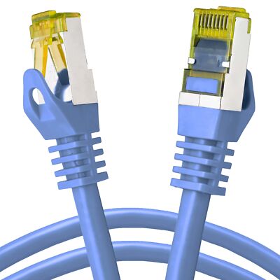 LAN Kabel 3m CAT.7 Patchkabel blau Ethernet Netzwerkkabel RJ45 Stecker CAT7