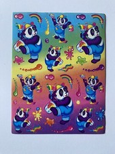 Lisa Frank Sticker Sheet Vintage sheet Panda Rainbow Paint Splatter S271