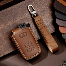 Leather Smart Car Key Cover Case Fob Holder for Toyota 4 Runner Tundra Tacoma`