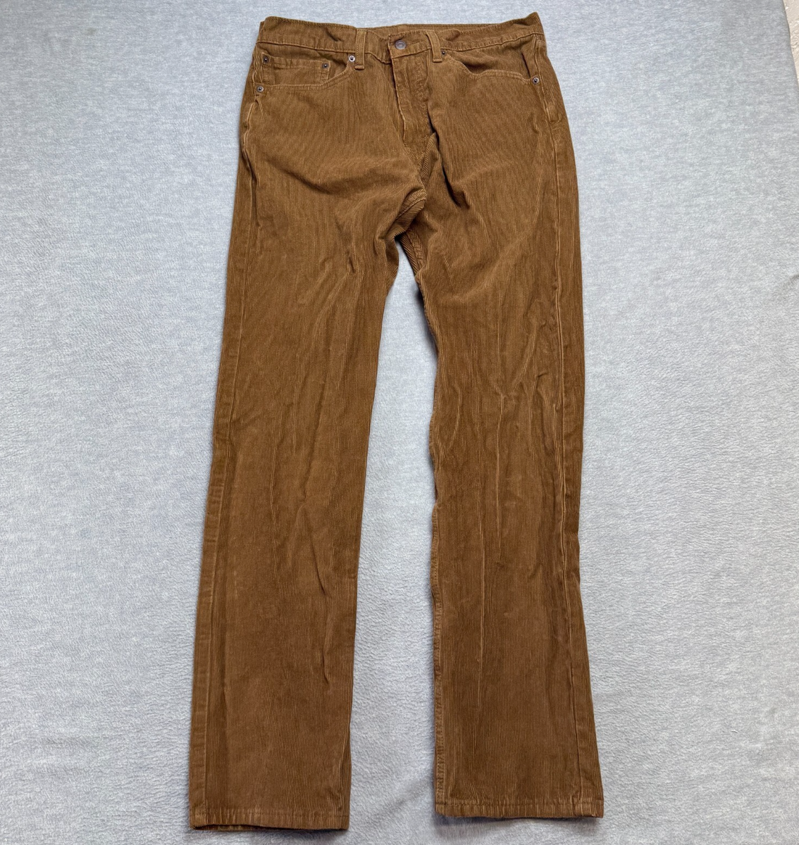 Levis Jeans Mens 34x34 (33x33) Brown Corduroy Pants 505 Regular