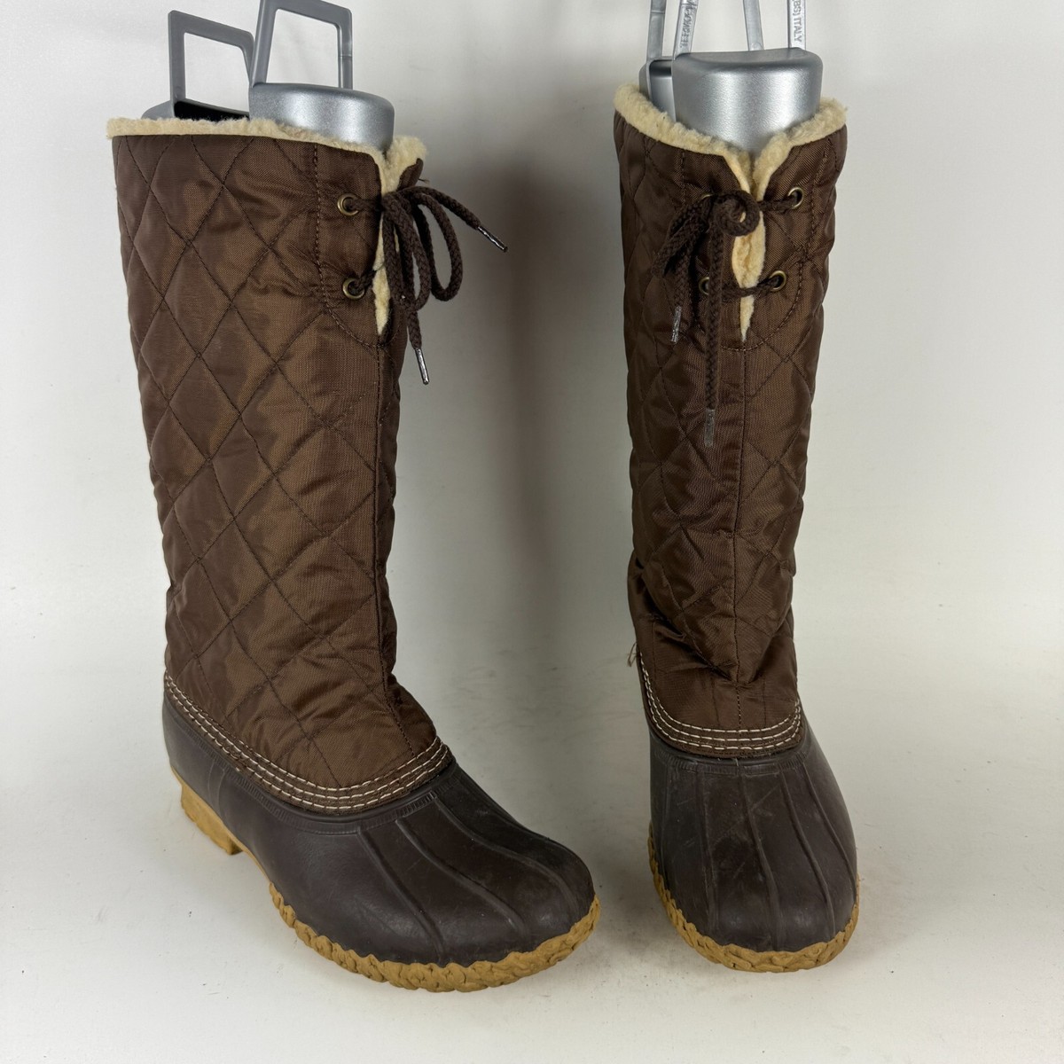 LL Bean Sherpa Lined Bean Boots LL Bean Front Zip Duck Boots Plaid Fleece Lined Men main image 2