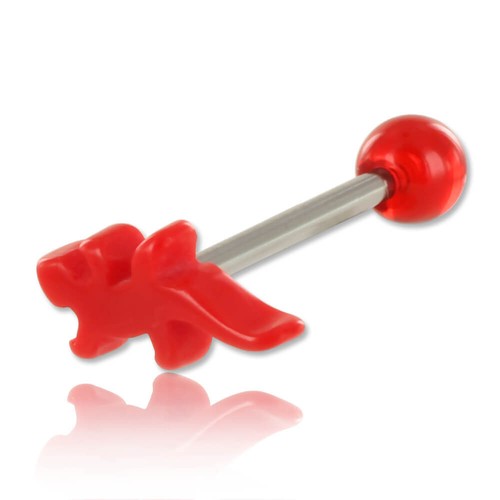 Barbell De Langue En Acier Chirurgical - Boules Acrylique Melon - Tailles 14mm/5mm Ou 16mm/6mm - 10