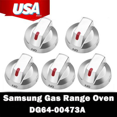 5 Pcs DG64-00473A Burner Knob Dial Compatible with Samsung Range Oven Fits Model
