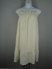 THML Ivory Jacquard Dress Size Medium Textured Elastic Tiered