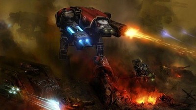 Warhammer 40k Forge World Chaos Warhound Scout Titan with Weapons